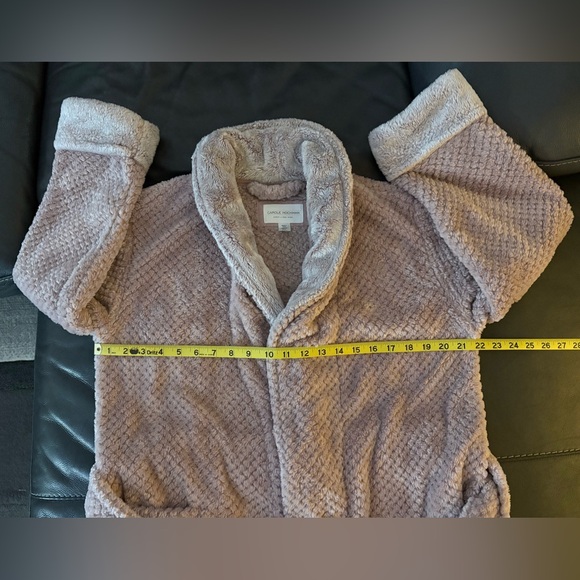 NWOT Carole Hochman women's textured pink plush wrap long robe, Size S - Picture 12 of 16